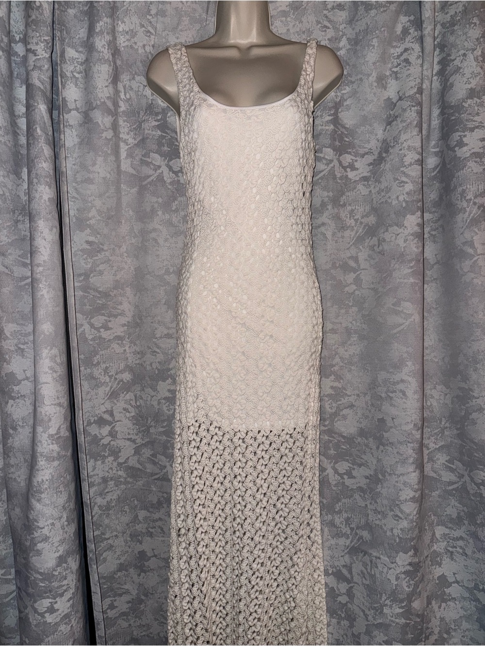 NWT Cream Crochet Maxi Dress XS